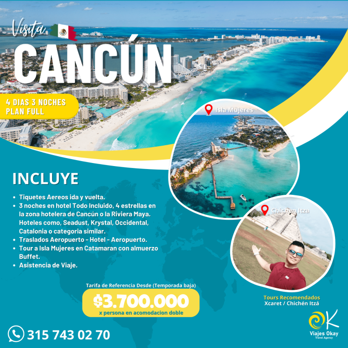 CANCUN PLAN FULL VIAJES OKAY AGENCIA DESDE COLOMBIA